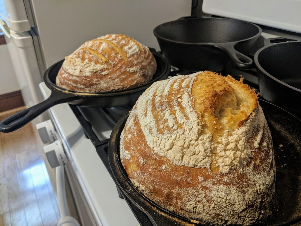 Sourdough loaf baked in my 3.2qt Lodge Combo Cooker. : r/castiron