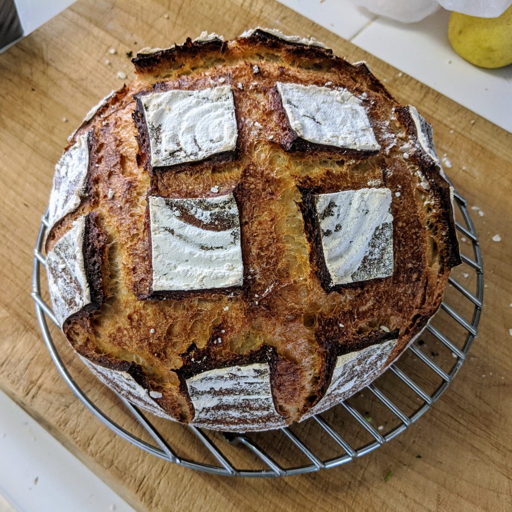 Sourdough loaf baked in my 3.2qt Lodge Combo Cooker. : r/castiron